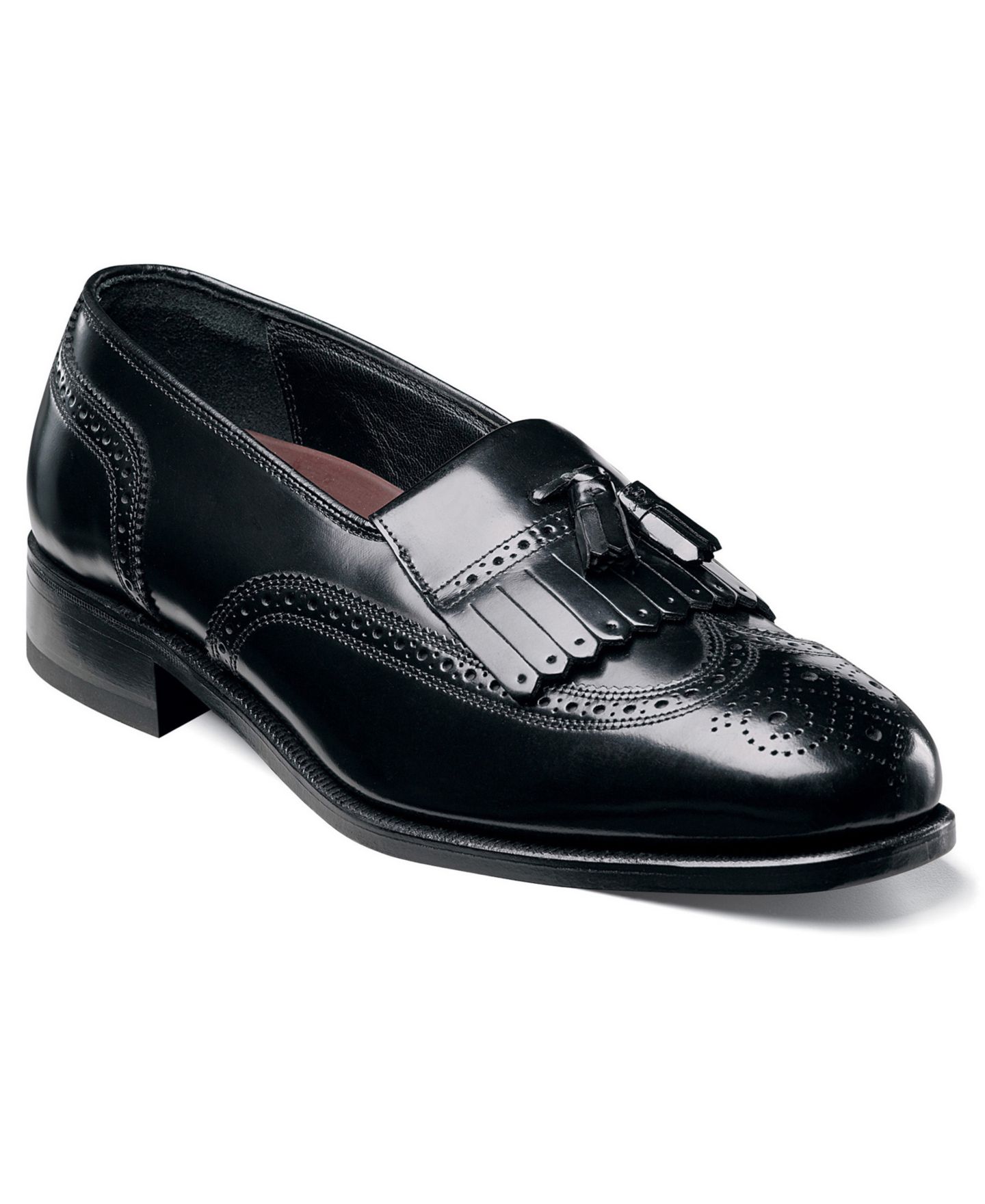 Мужские туфли Florsheim Lexington Kiltie Tasseled Wing-Tip Loafer, цвет: Чёрный — фото 1