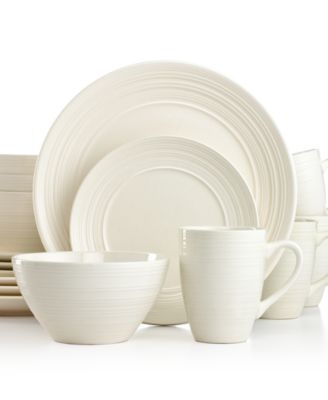 Thomson Pottery - Ripple White 16-Piece Dinnerware Set