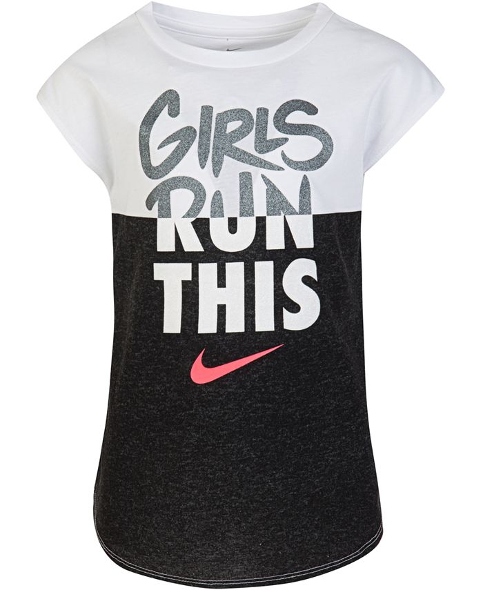 Nike Toddler Girls Run-Print Colorblocked T-Shirt - Macy's