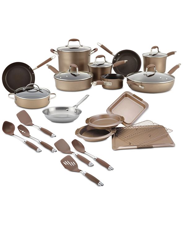 Anolon Advanced HardAnodized 27Pc. Cookware Set & Reviews Cookware Sets Macy's