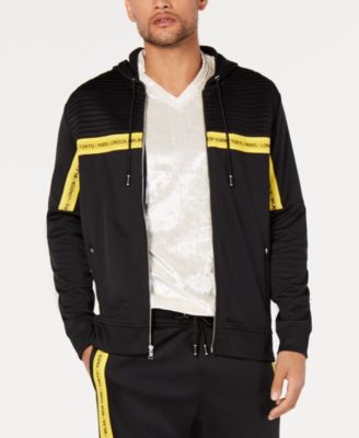 INC International Concepts - Men's Zip-Front Logo-Tape Hoodie