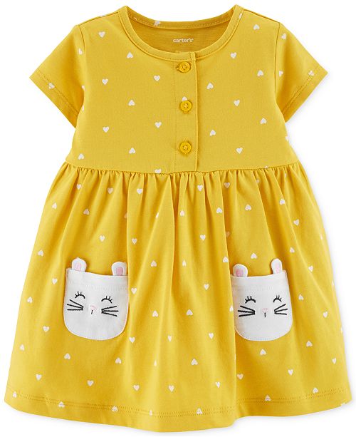Carter S Baby Girls Kitty Pocket Cotton Dress Reviews All