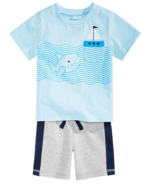 First Impressions Toddler Boys Shark Print T Shirt Colorblocked