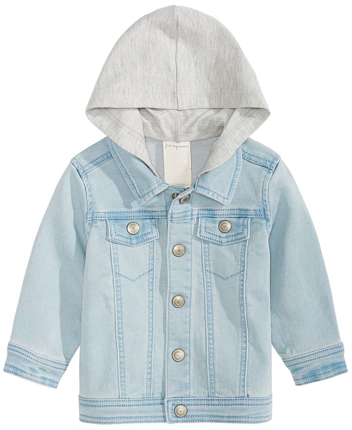 First Impressions Baby Boys Layered-Look Hooded Denim Jacket, Created ...