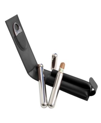ROYCE New York - Stainless Steel Cigar and Flask Set