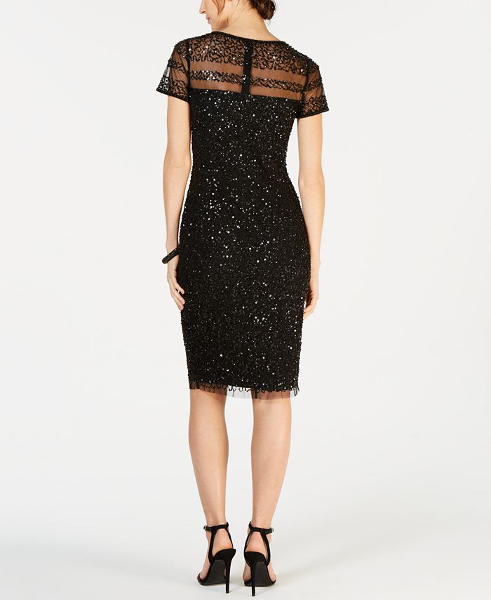 Adrianna Papell Embellished Illusion Dress & Reviews - Dresses - Women ...