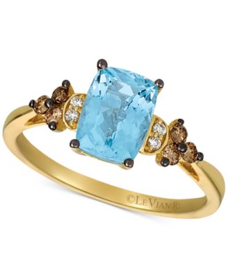 Le Vian - Sea Blue Aquamarine&reg; (1-1/4 ct. t.w.) & Diamond (1/6 ct. t.w.) Statement Ring in 14k Gold