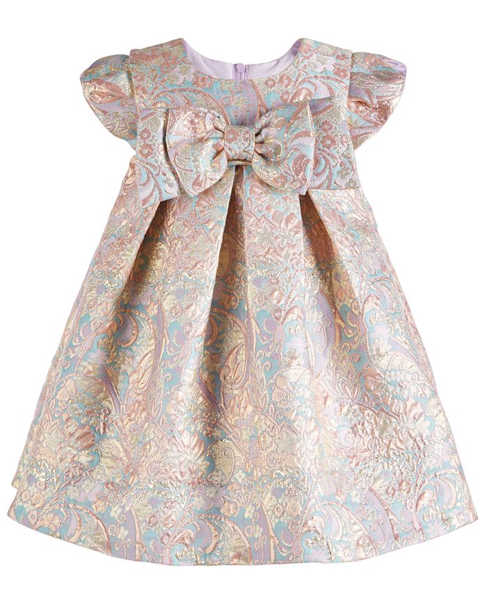 Bonnie Baby Baby Girls Brocade Party Dress - Macy's
