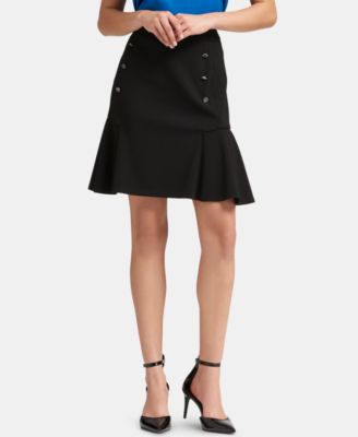 DKNY - Button-Detail Peplum Mini Skirt