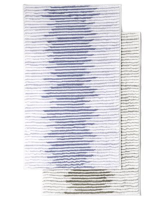 Hotel Collection - Textured Stripe Cotton 22" x 36" Bath Rug