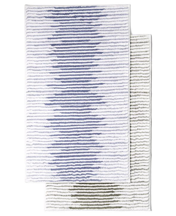 Hotel Collection Textured Stripe Cotton 22" x 36" Bath Rug, Created for