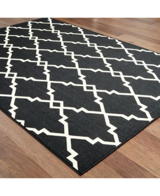 Marina 7763K Black/Ivory 2'5" x 4'5" Indoor/Outdoor Area Rug