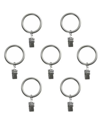 Montevilla Curtain Clip Rings for 5/8-Inch Curtain Rod, Set of 7, Distressed White