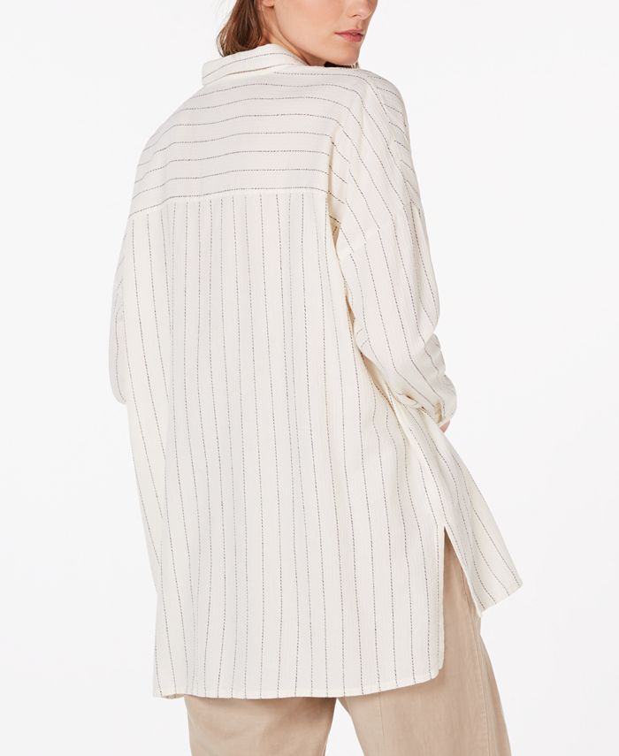Eileen Fisher Organic Cotton Button-Down High-Low Shirt & Reviews ...