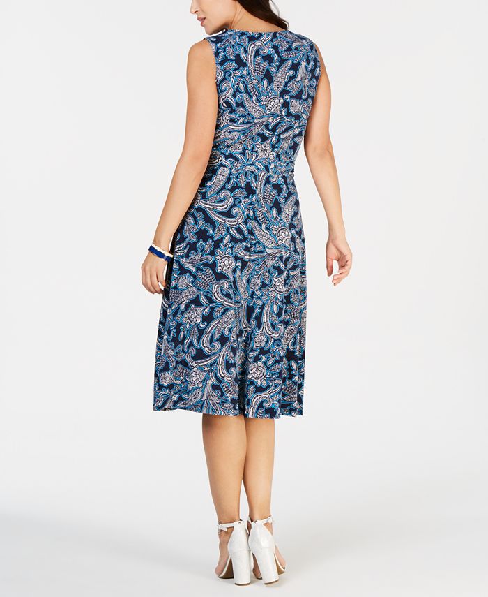 Charter Club Petite Belted Paisley Midi Dress, Created for Macy's - Macy's