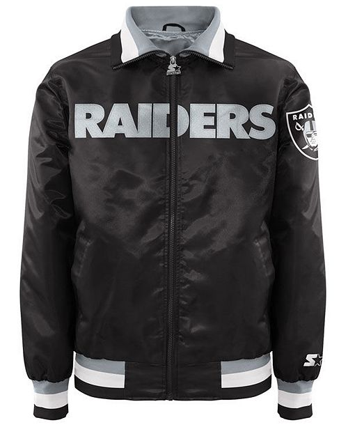 G Iii Sports Men S Oakland Raiders Starter Captain Ii Satin Jacket
