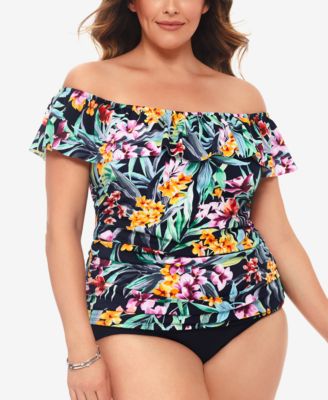 plus size off the shoulder swim top