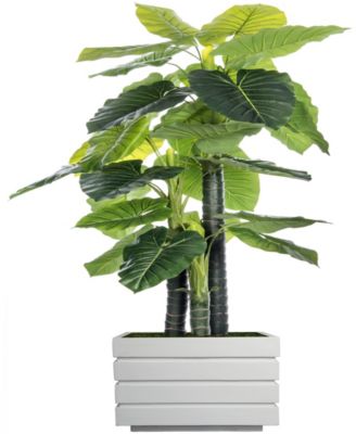 Vintage Home - 78" Tall Indoor-Outdoor Elephant Ear Plant Artificial Indoor/ Outdoor Decorative Faux in Fiberstone Planter