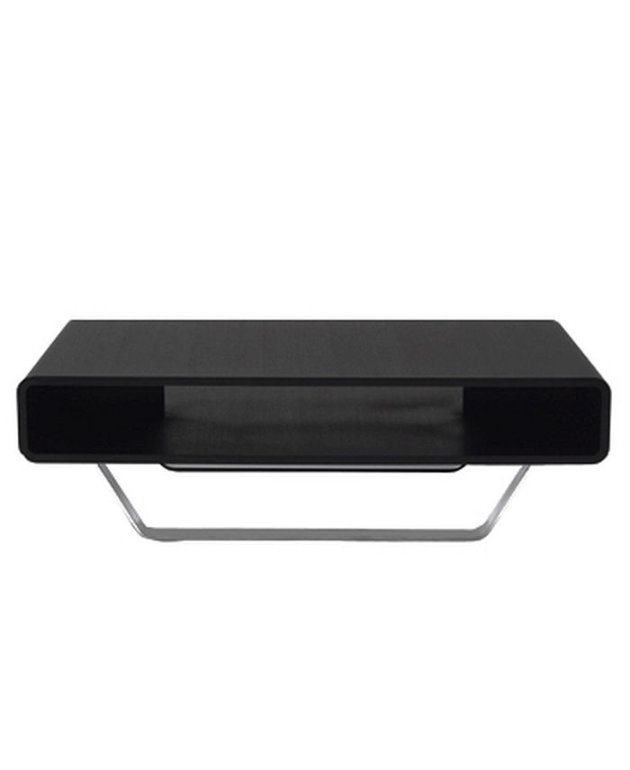 New Spec Inc Rectangular Mid Century Coffee Table with Stainless Steel ...
