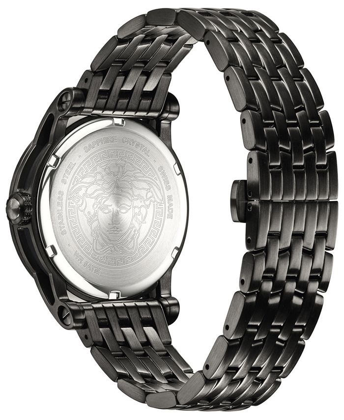 Versace Men's Swiss Palazzo Empire Black IonPlated Stainless Steel