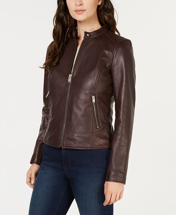 Marc New York Leather Moto Jacket & Reviews - Coats - Women - Macy&#39;s
