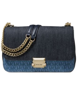 Michael Kors Sloan Signature Denim Chain Shoulder Bag, Created for
