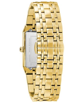 Bulova - Men's Futuro Diamond-Accent Gold-Tone Stainless Steel Bracelet Watch 30x45mm