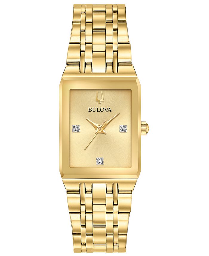 Bulova - Women's Futuro Diamond-Accent Gold-Tone Stainless Steel Bracelet Watch 20.5x31.5mm