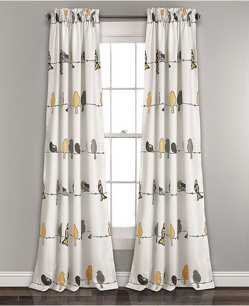 Lush Decor Rowley Birds Room Darkening Window Curtain Panel
