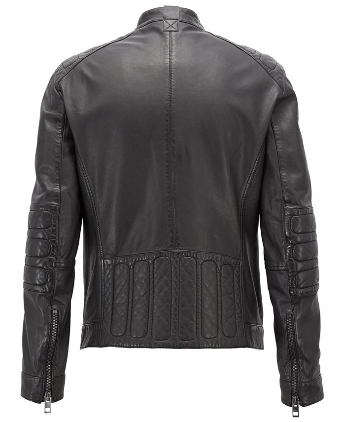 Hugo Boss BOSS Men's Jagson Slim Fit Leather Biker Jacket & Reviews ...