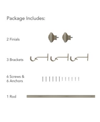 Florence 1" Diameter Adjustable Curtain Rod Set with Decorative Square Finials