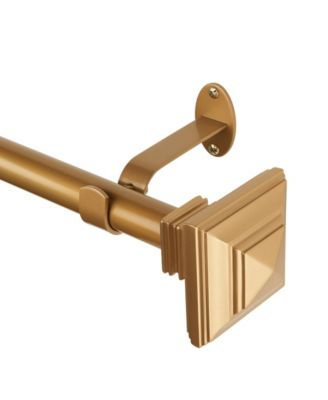 Elrene Home Fashions Florence 1" Diameter Adjustable Curtain Rod Set with Decorative Square Finials