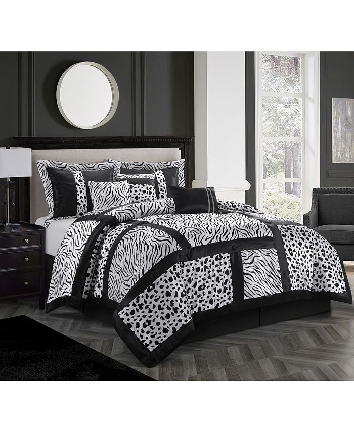 Nanshing Amazon 7-Piece Comforter Set, Black/White, Queen & Reviews -  Comforter Sets - Bed & Bath - Macy's