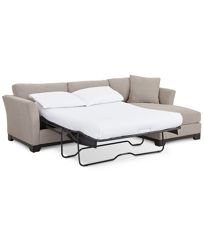 Furniture Elliot II 107" Fabric 2Pc. Chaise Sleeper Sectional Sofa