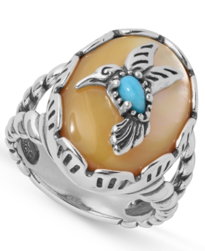 image of American West Turquoise Hummingbird Ring in Sterling Silver