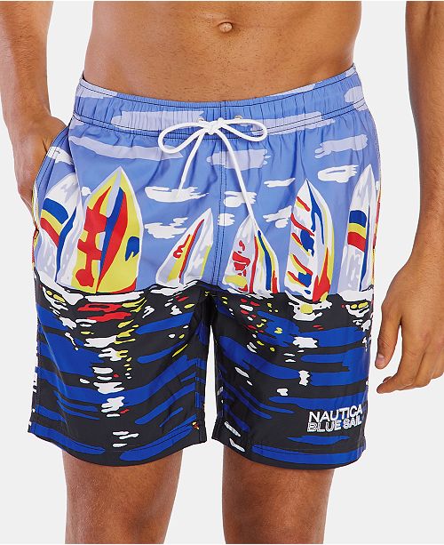 Nautica Nautica Men's Blue Sail Quick Dry 8" Swim Trunks, Created for Macy's & Reviews