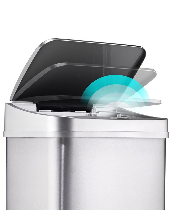 Nine Stars 13.2 Gallon Stainless Steel Sensor Trash Can with Silver Trim - Silver ( little sunken see the pictures )