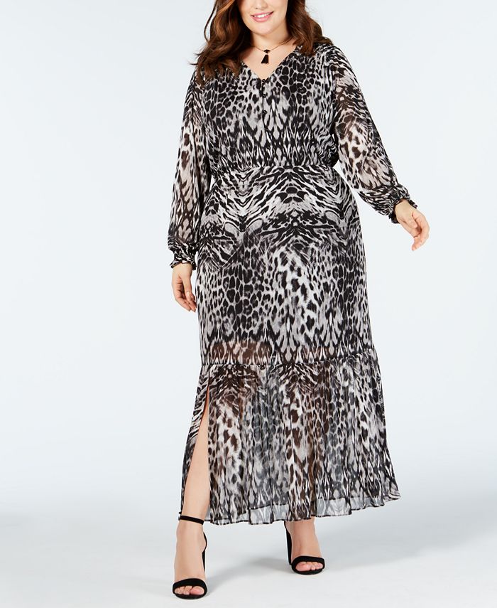 ECI Plus Size Animal Print Maxi Dress Macy s