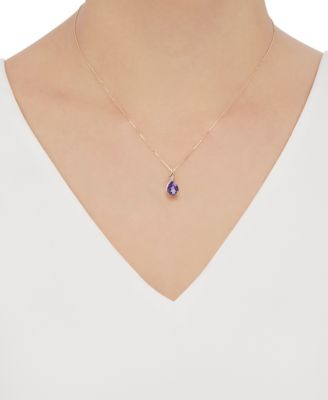 Amethyst (1-3/8 ct. t.w.) & Diamond Accent Pendant Necklace in 14k Gold (Also in Blue Topaz)