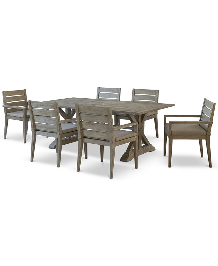 Furniture Hadley Outdoor 7Pc. Dining Set (84" x 42" Dining Farm Table