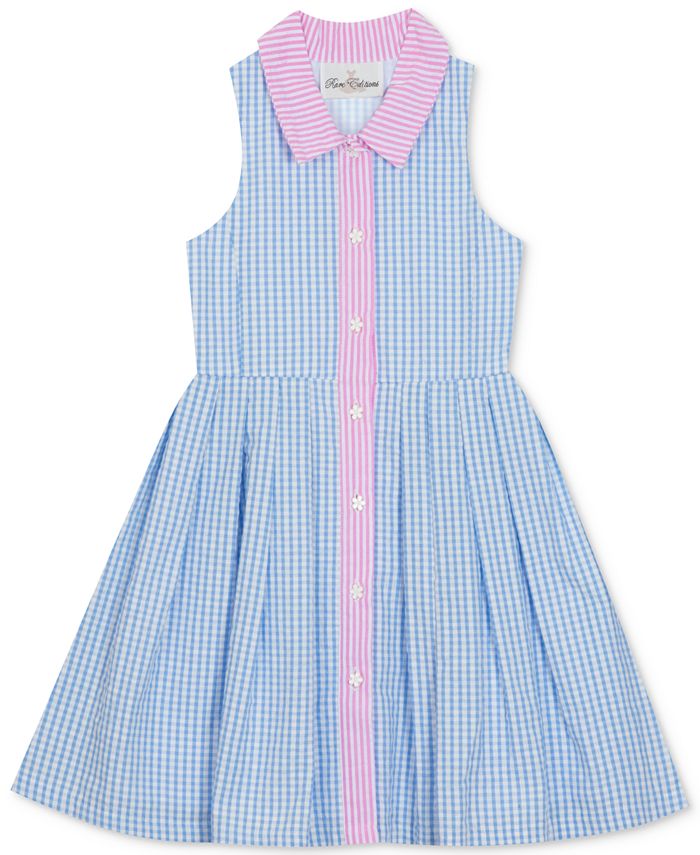 Rare Editions Toddler Girls Colorblocked Seersucker Gingham Shirtdress ...