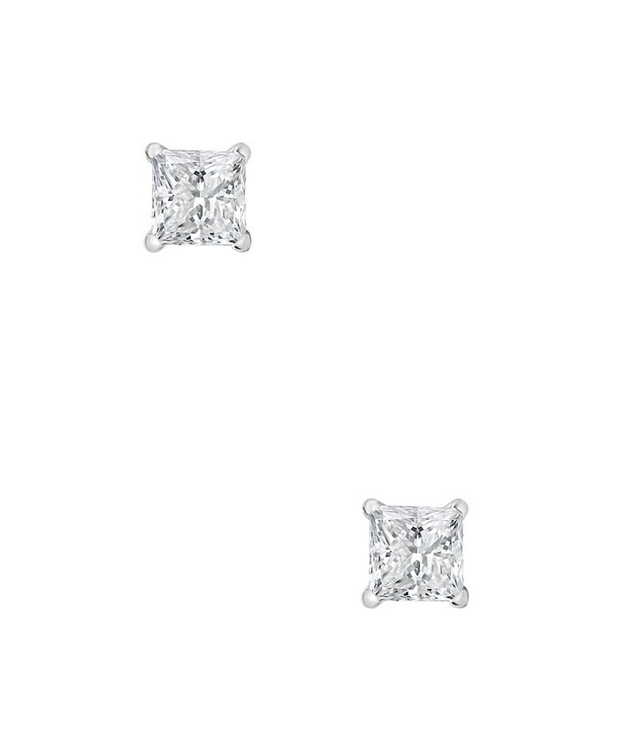 Macy's Certified Princess Cut Diamond Stud Earrings (1/2 ct. t.w.) in