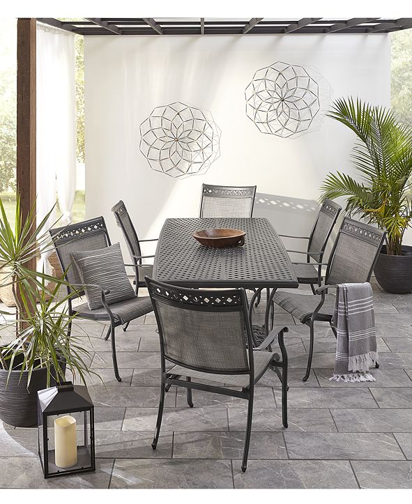 Furniture Vintage II Outdoor Cast Aluminum 7Pc. Dining Set (72" x 38