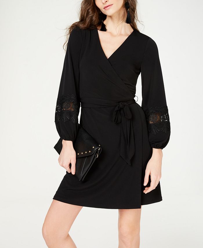 INC International Concepts I.N.C. CrochetSleeve Wrap Dress, Created