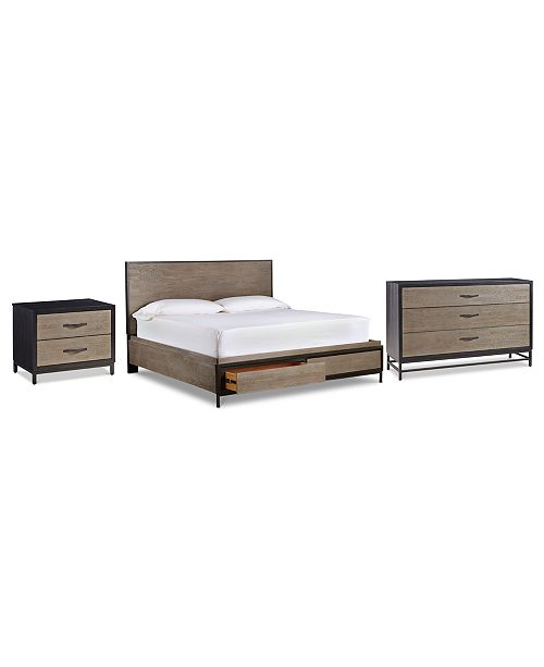 Furniture Avery Brown Storage Bedroom Furniture, 3Pc. Set (Queen Bed