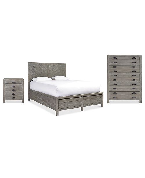 Furniture Broadstone Storage Bedroom Furniture 3 Pc Set Queen Bed Chest Nightstand Reviews Furniture Macy S