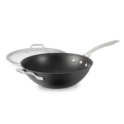 Signature Nonstick 12" Flat-Bottom Wok with Cover