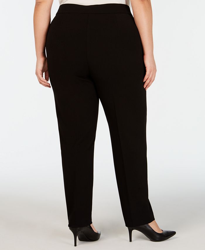 Alfani Plus Size Contrast-Waist Pull-On Pants, Created for Macy's - Macy's
