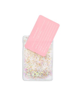 glitter luggage tag