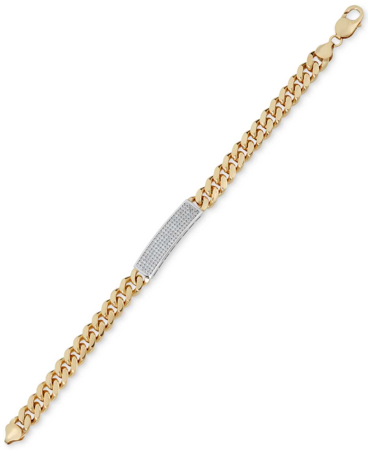 Men's Diamond (1 ct. t.w.) Id Bracelet in 14k Gold-Plated Sterling Silver